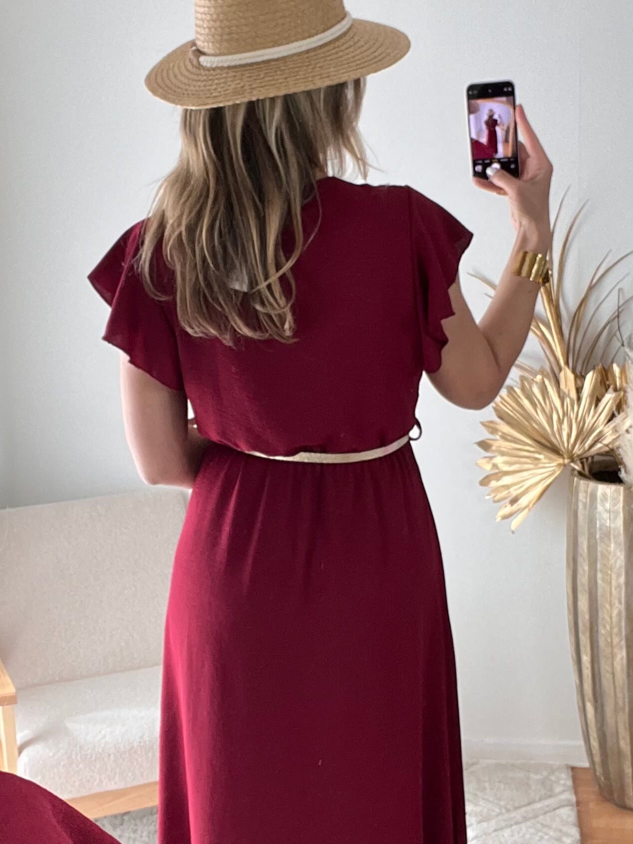 Robe longue fendue bordeaux - Robe cérémonie et mariage Easy Dressing