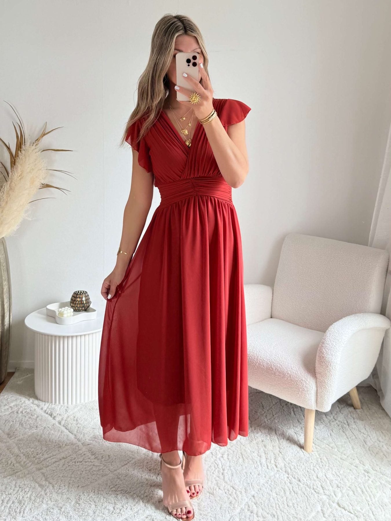 Robe Zoé terracotta longue bohème chic | Easy Dressing