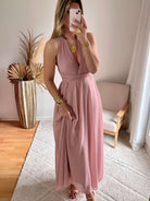 Robe dos nu rose poudré - Valentina