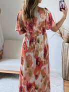 Robe fluide imprimée dorée - Aurore Easy Dressing