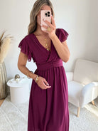 Robe longue fluide prune cérémonie - Zoé - Robe Easy Dressing