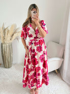 Robe longue fendue fleurie - Anaïs du 36 au 50 - Easy Dressing